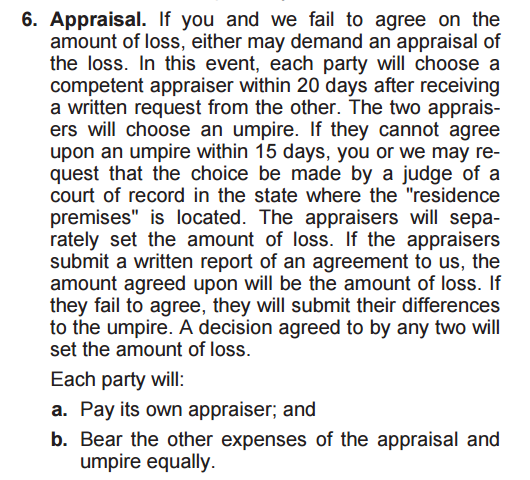 appraisal clause